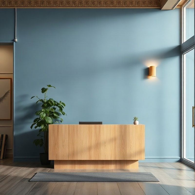Minimalistická kancelářská recepce v Plzni